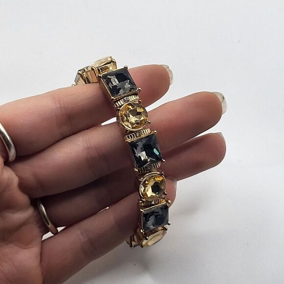 Chunky Bohemian Stretchy Rhinestone Bracelet 7.2in - Picture 7 of 7